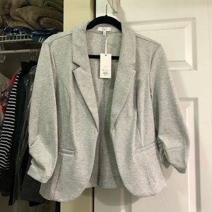 Light Heather Gray Knit Blazer